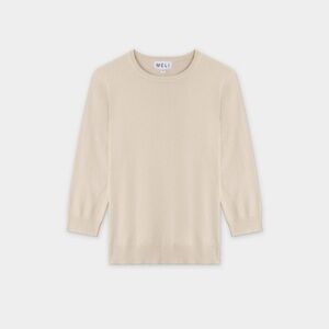 Fame on Central Meli Basic Crew Sweater in Ivory size M